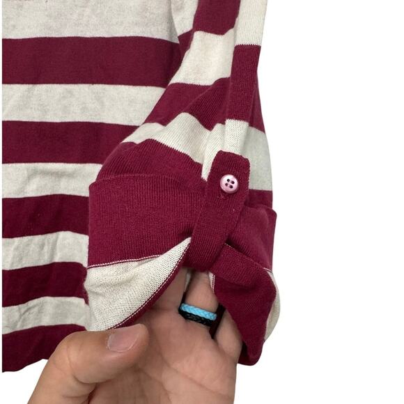 J.Crew Red White Striped Boatneck Sweater Pima Cotton Wool Blend Women’s Small - Picture 3 of 4